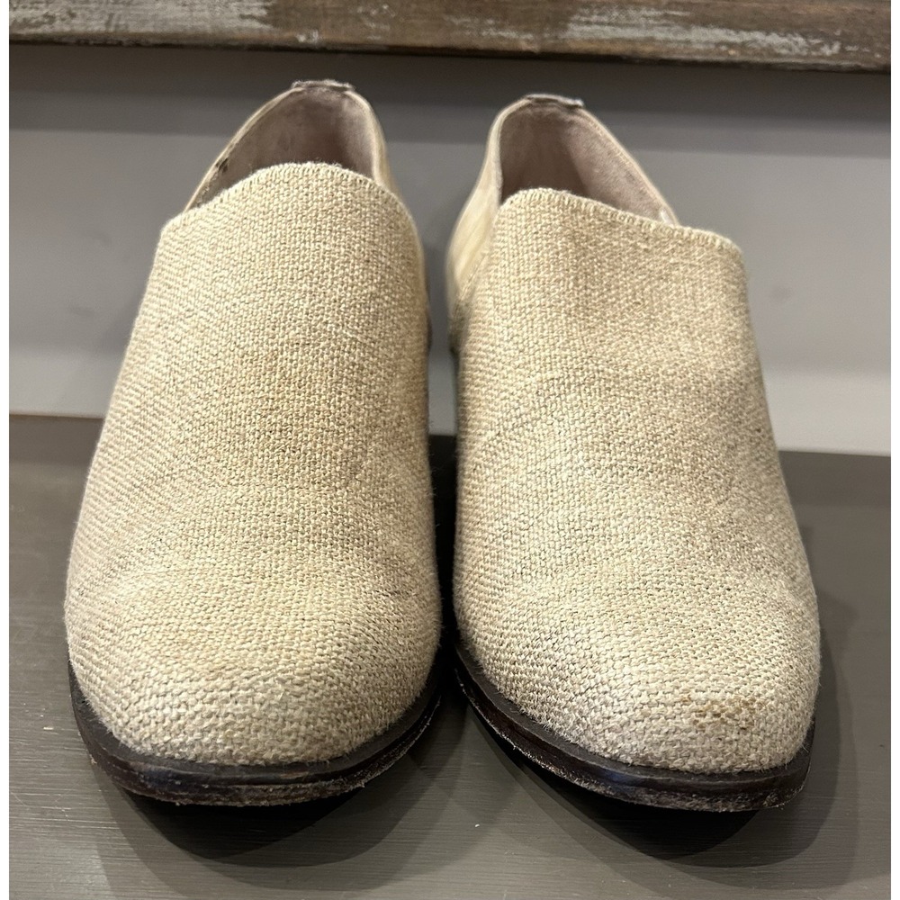 Donald Pliner Taupe/Oatmeal Slip On Shoes With Block Heel Women's Size 8M - Picture 4 of 7